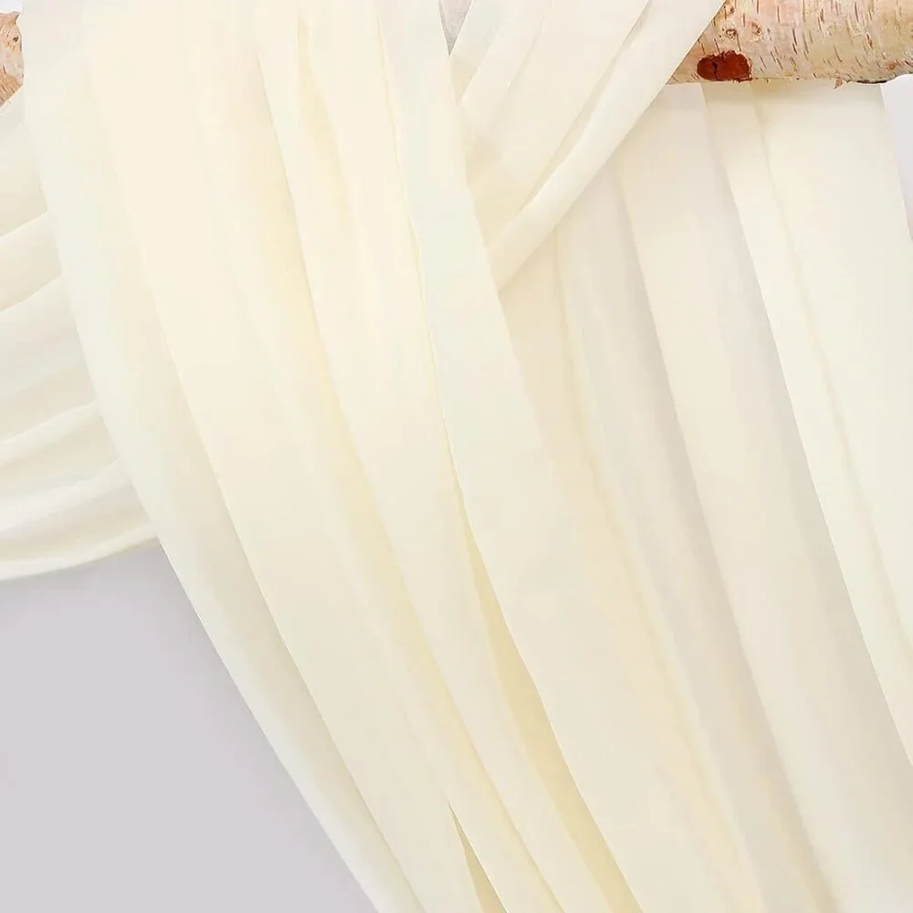 Wedding Arch Draping Fabric Ivory, White 2 Panels 6 Yards Sheer Chiffon Backdrop